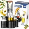 BUTELKI SZKLANE DO OLIWY OCTU 2x 250ml PRZYPRAWNIKI W STOJAKU 229276